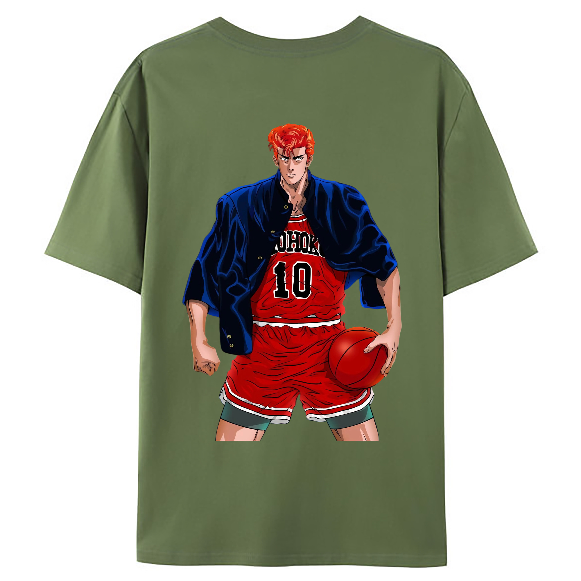 （画像用） SLAM DUNK／スラムダンク 綿100％ メンズ半袖Tシャツ（バックプリント） 通気性